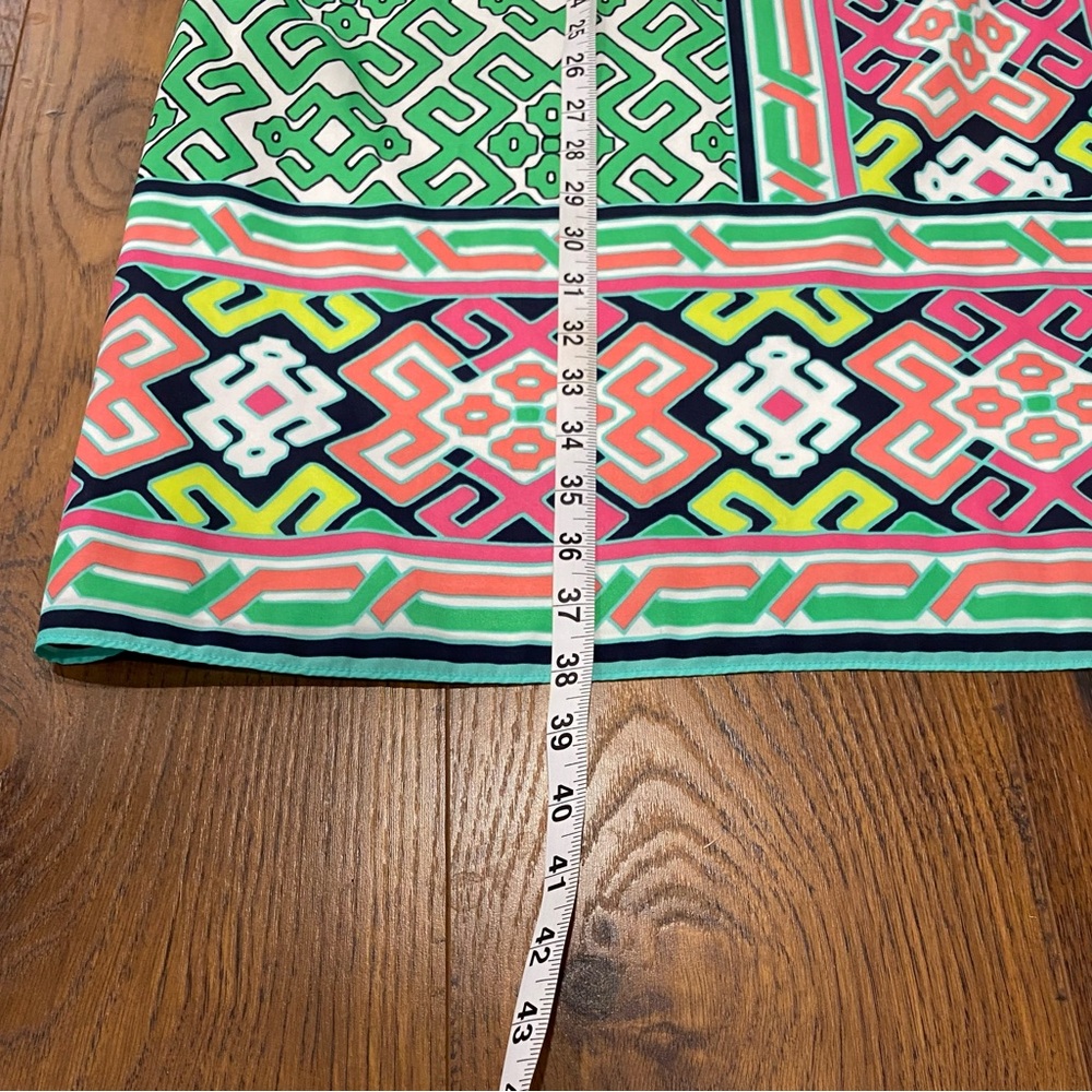 Crown & Ivy Women’s Green and Pink Geometric Print Shift Dress 24W - Picture 8 of 12